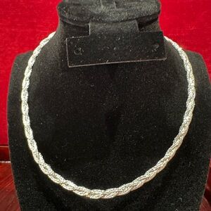 16 inch Silver Braided Necklace with 3 inch extender